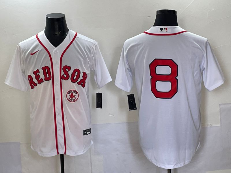 Men Boston Red Sox #8 No Name White Game 2025 Nike MLB Jersey style 007->boston red sox->MLB Jersey